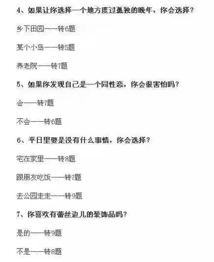 性取向的心理测试走一个 挺准的